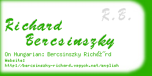 richard bercsinszky business card